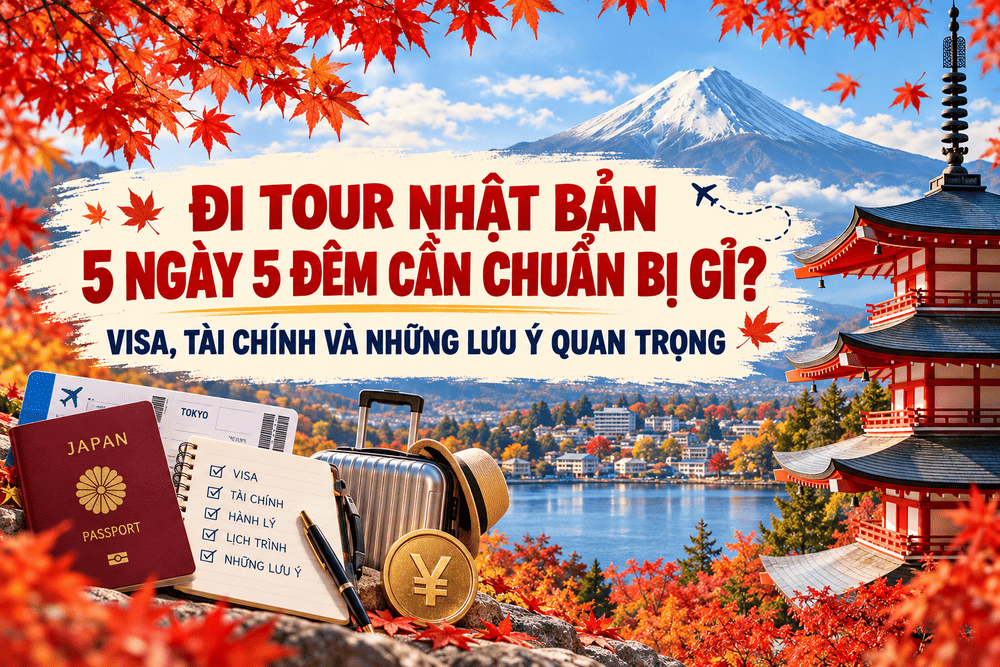 Đi tour Nhật Bản 5 ngày 5 đêm cần chuẩn bị gì về visa, tài chính, hành lý và giấy tờ